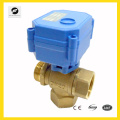 3 way 3/4" brass motor ball valve T flow for auto equipment solar water system water heater